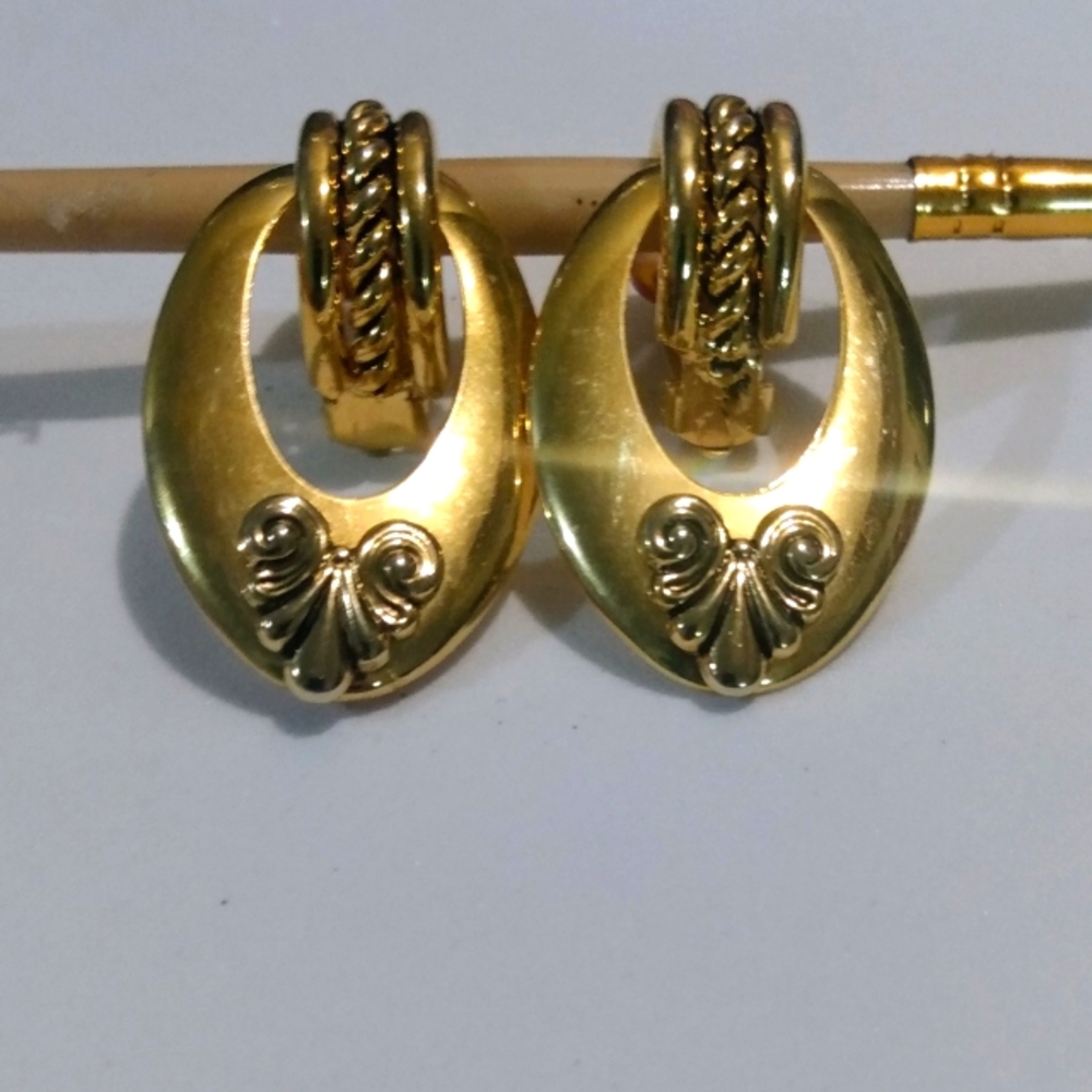 Vintage Door knocker clip on earrings